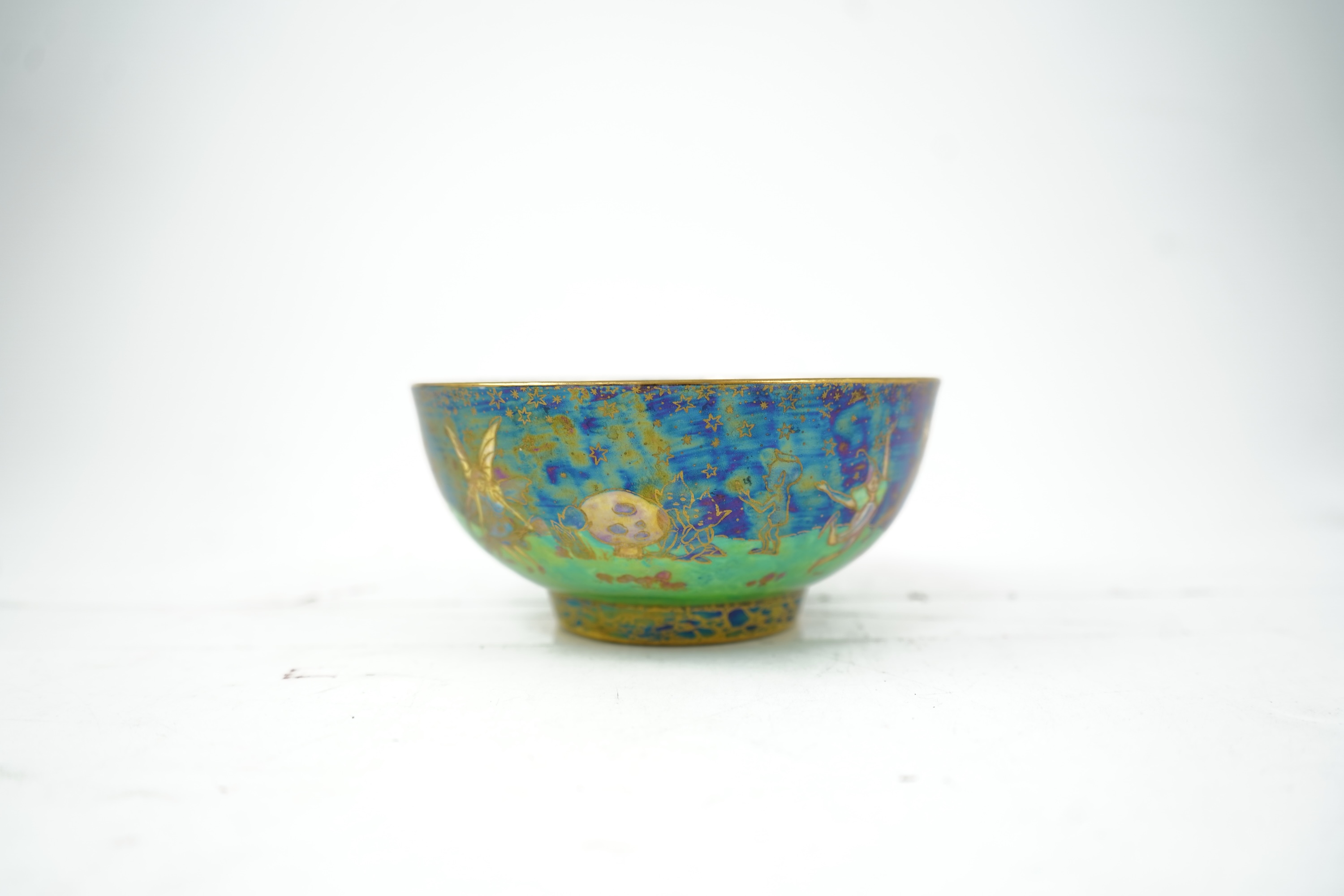 Daisy Makeig-Jones (1881-1945) for Wedgwood: A Fairyland lustre ‘Leap Frogging Elves’ bowl